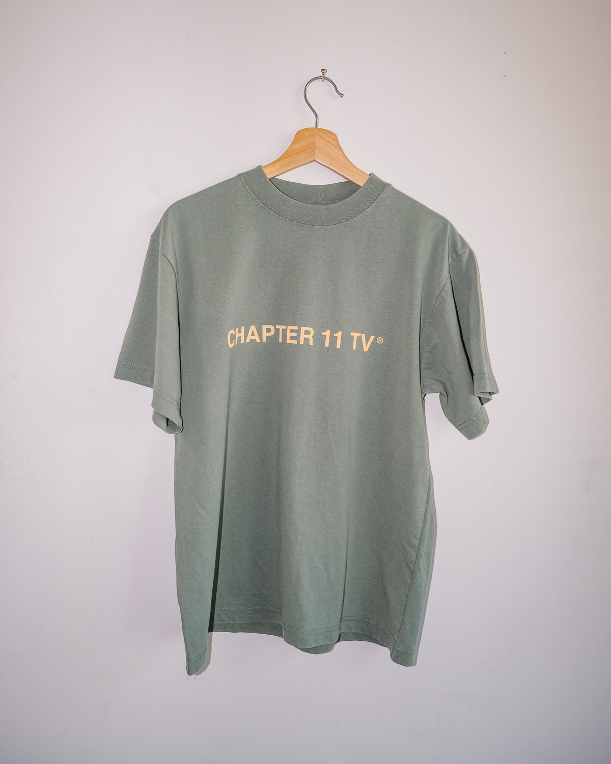 Script Tee - Washed Green