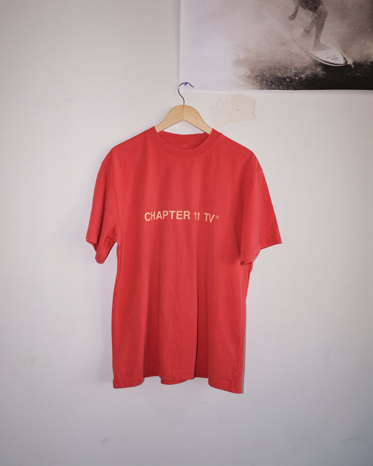 Script Tee - Washed Red