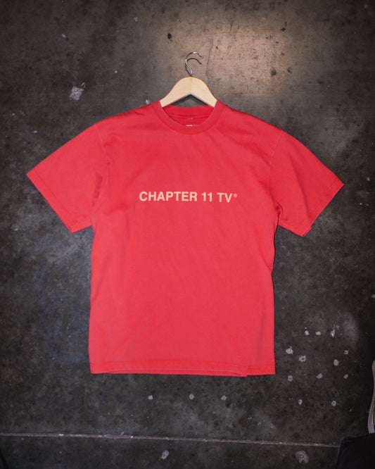 Script Tee - Washed Red