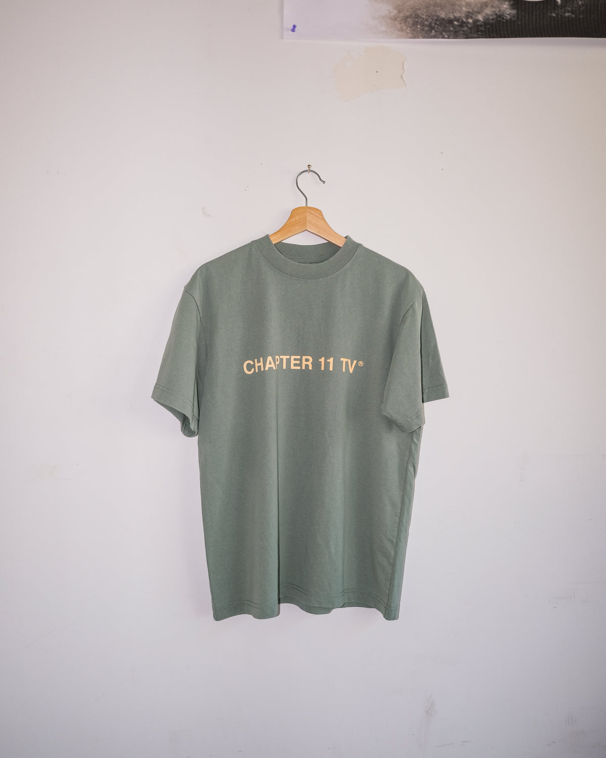 Script Tee - Washed Green