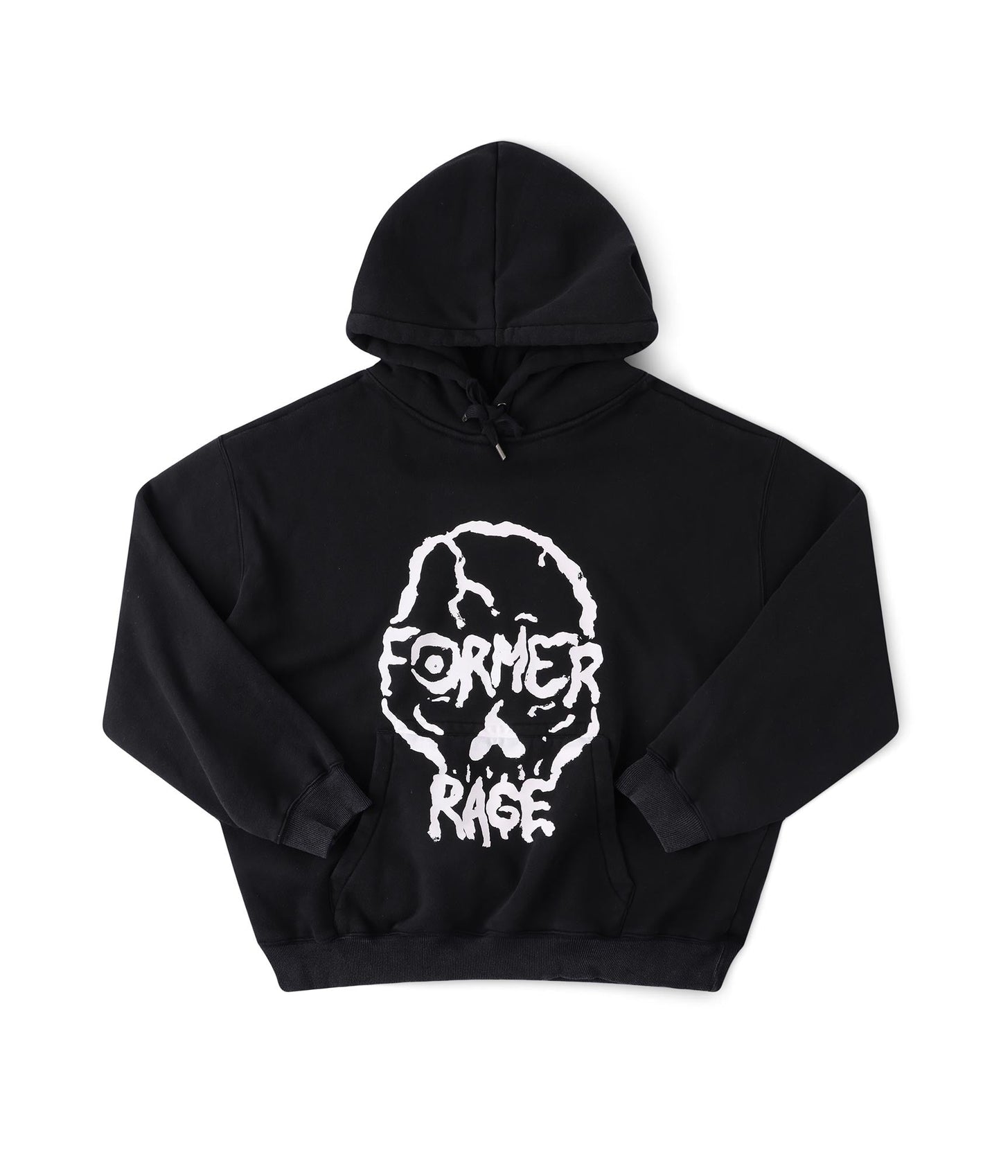 FORMER Skullz Boxy Heavy Hood in Merch Black - FORMER x RAGE Collection