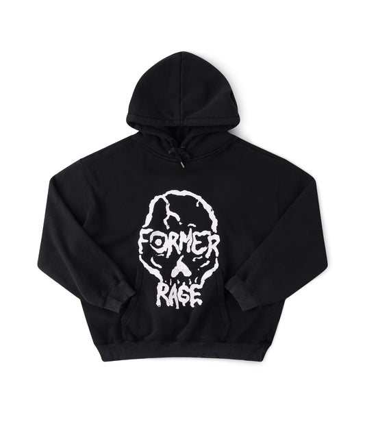 FORMER Skullz Boxy Heavy Hood in Merch Black - FORMER x RAGE Collection