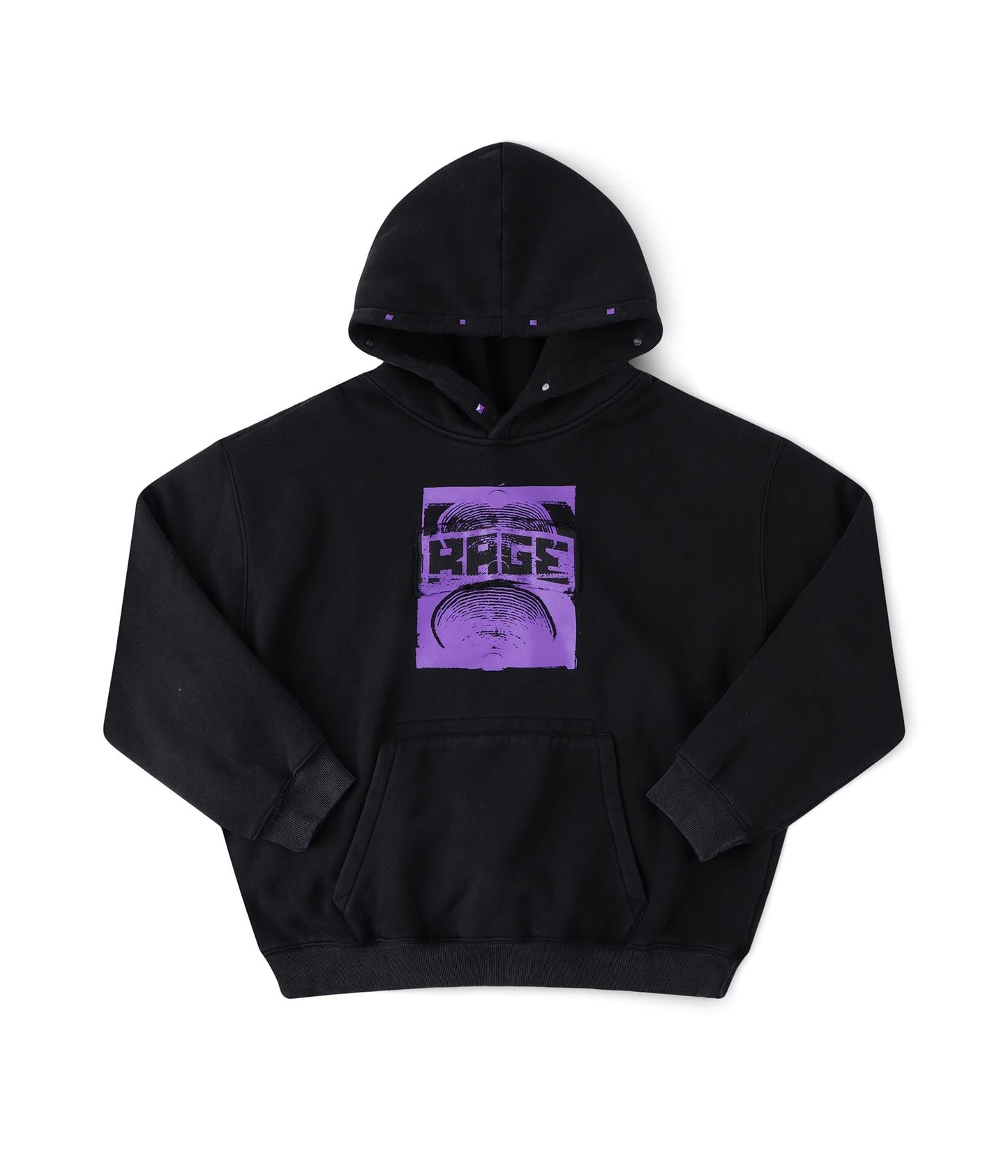 FORMER Corp Boxy Hood in Merch Black - FORMER x RAGE Collection