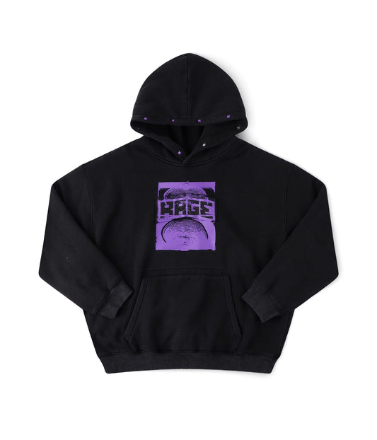 FORMER Corp Boxy Hood in Merch Black - FORMER x RAGE Collection