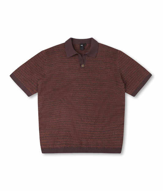 AG OPEN COLLAR POLO // COPPER