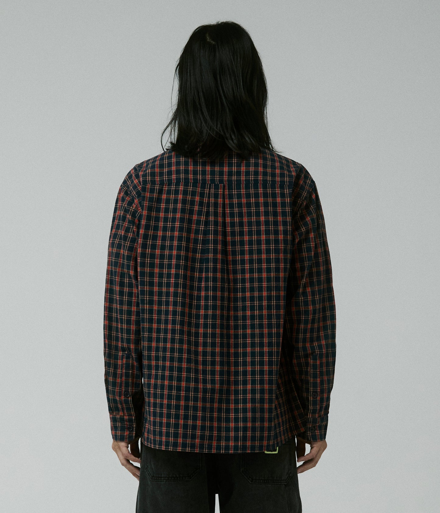 VIVIAN CHECK LS SHIRT // NAVY