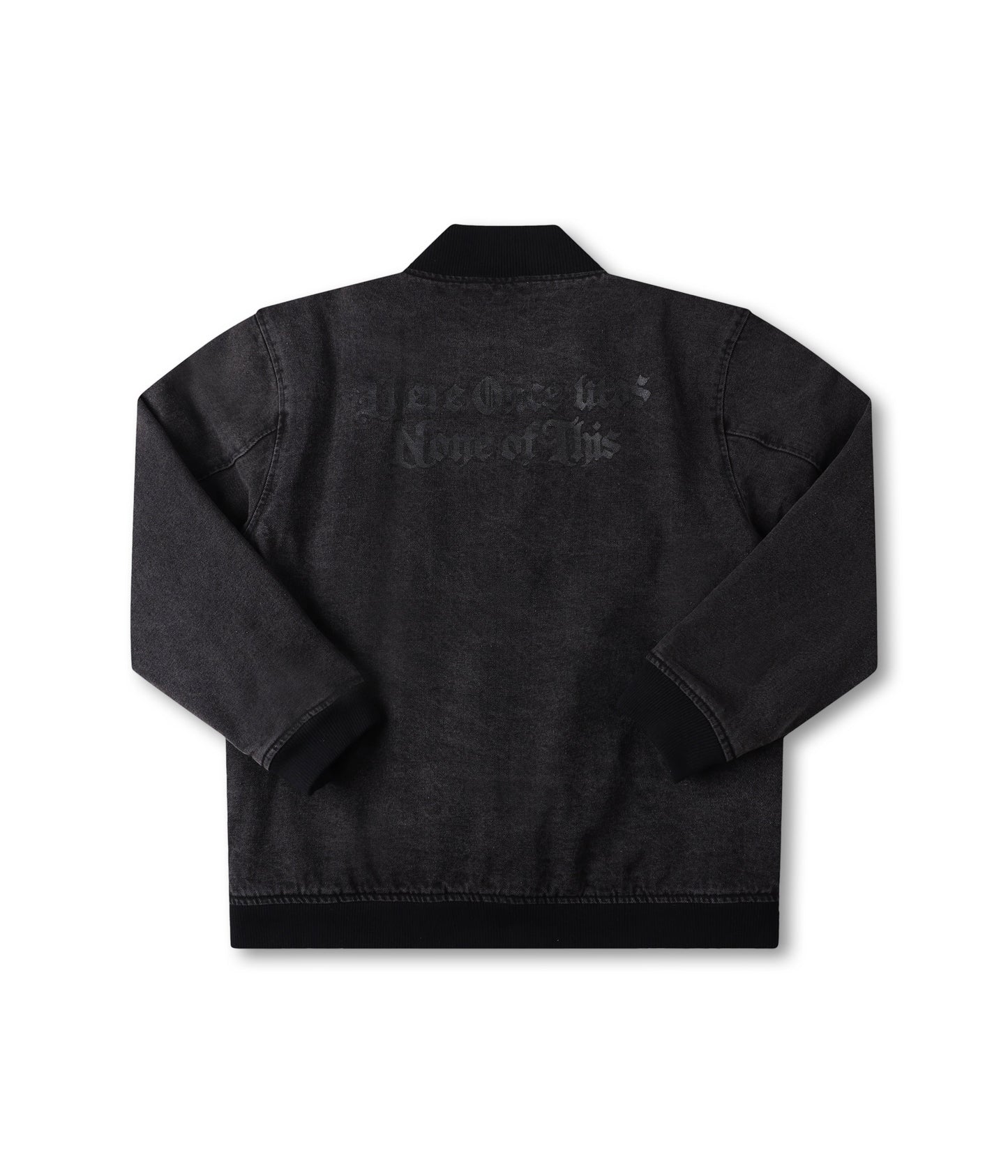 AG VARSITY JACKET // BLACK DENIM