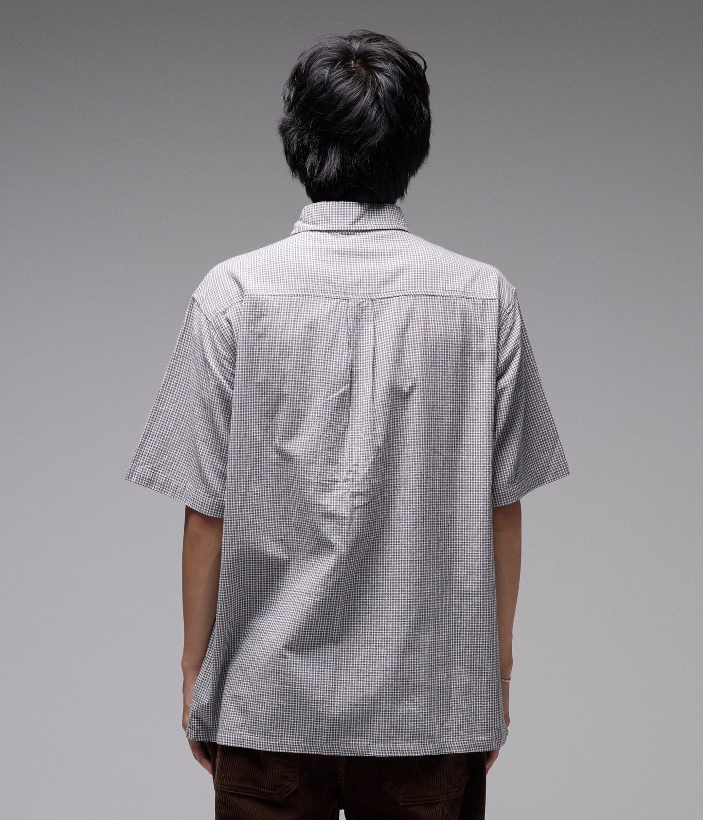 VIVIAN CHECK SS SHIRT // BLACK