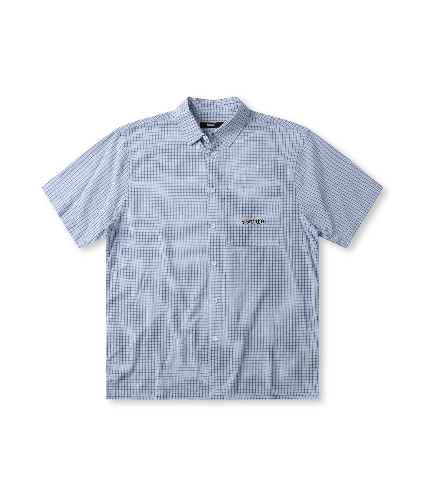 VIVIAN CHECK SS SHIRT // BLUE