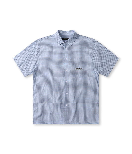 VIVIAN CHECK SS SHIRT // BLUE