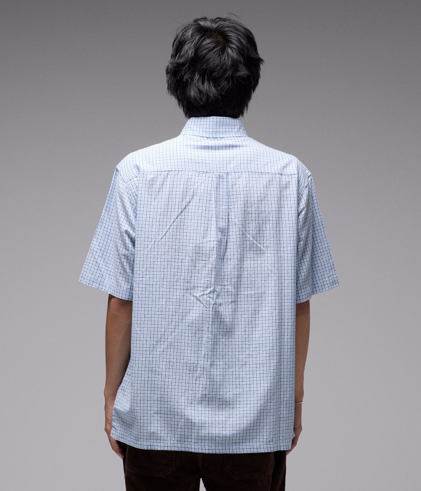 VIVIAN CHECK SS SHIRT // BLUE