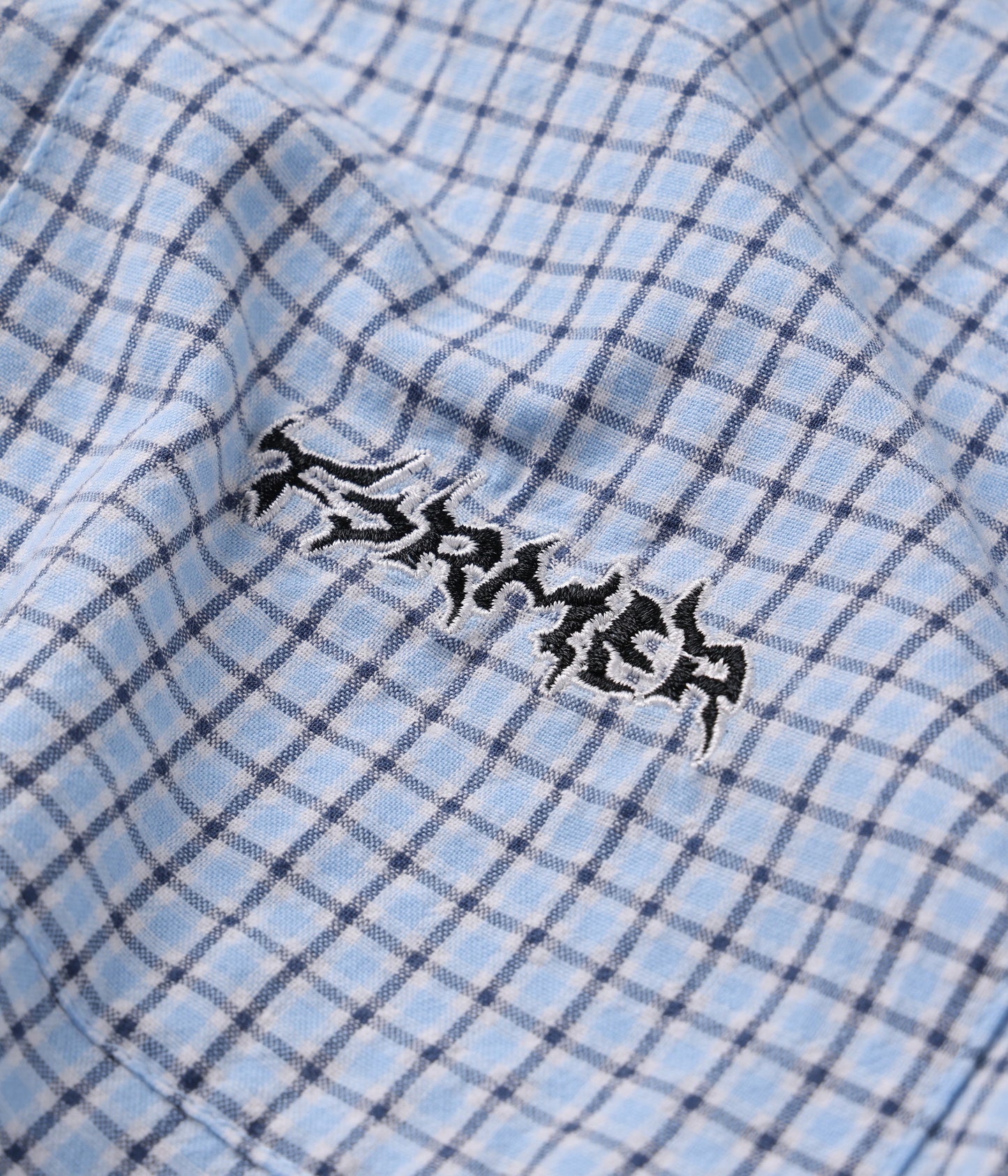 VIVIAN CHECK SS SHIRT // BLUE