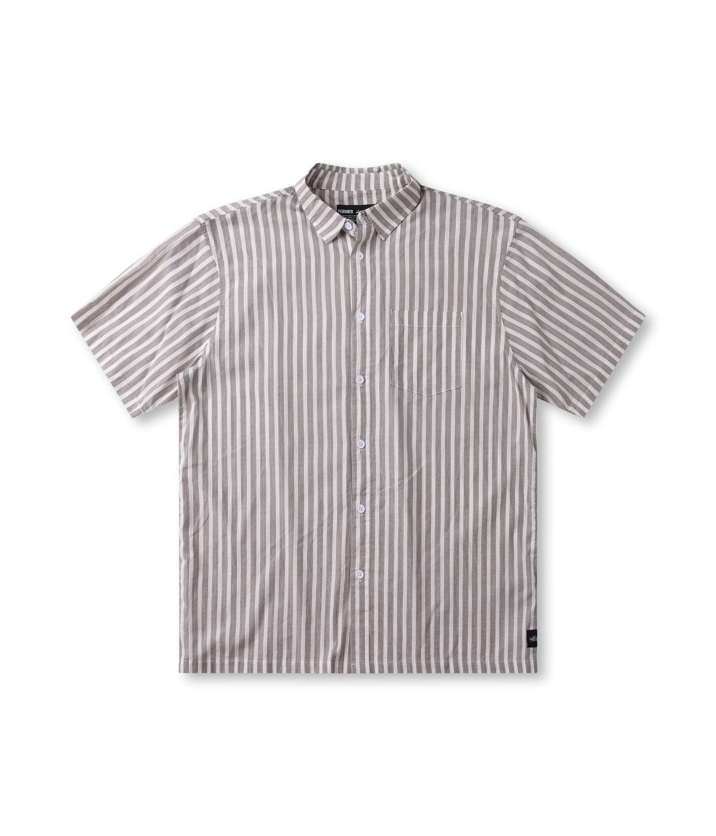 REYNOLDS STRIPE SS SHIRT // CHOC
