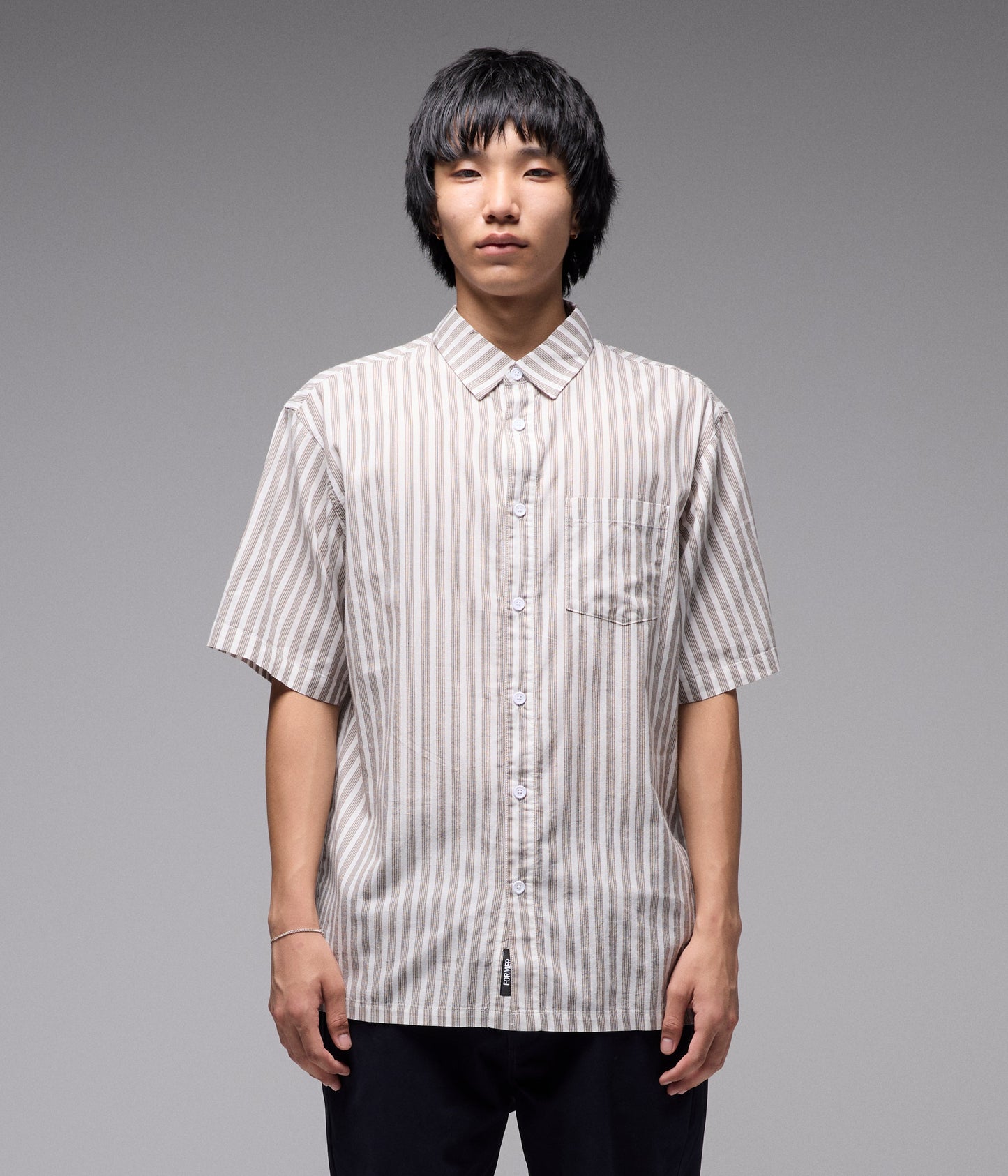 REYNOLDS STRIPE SS SHIRT // CHOC