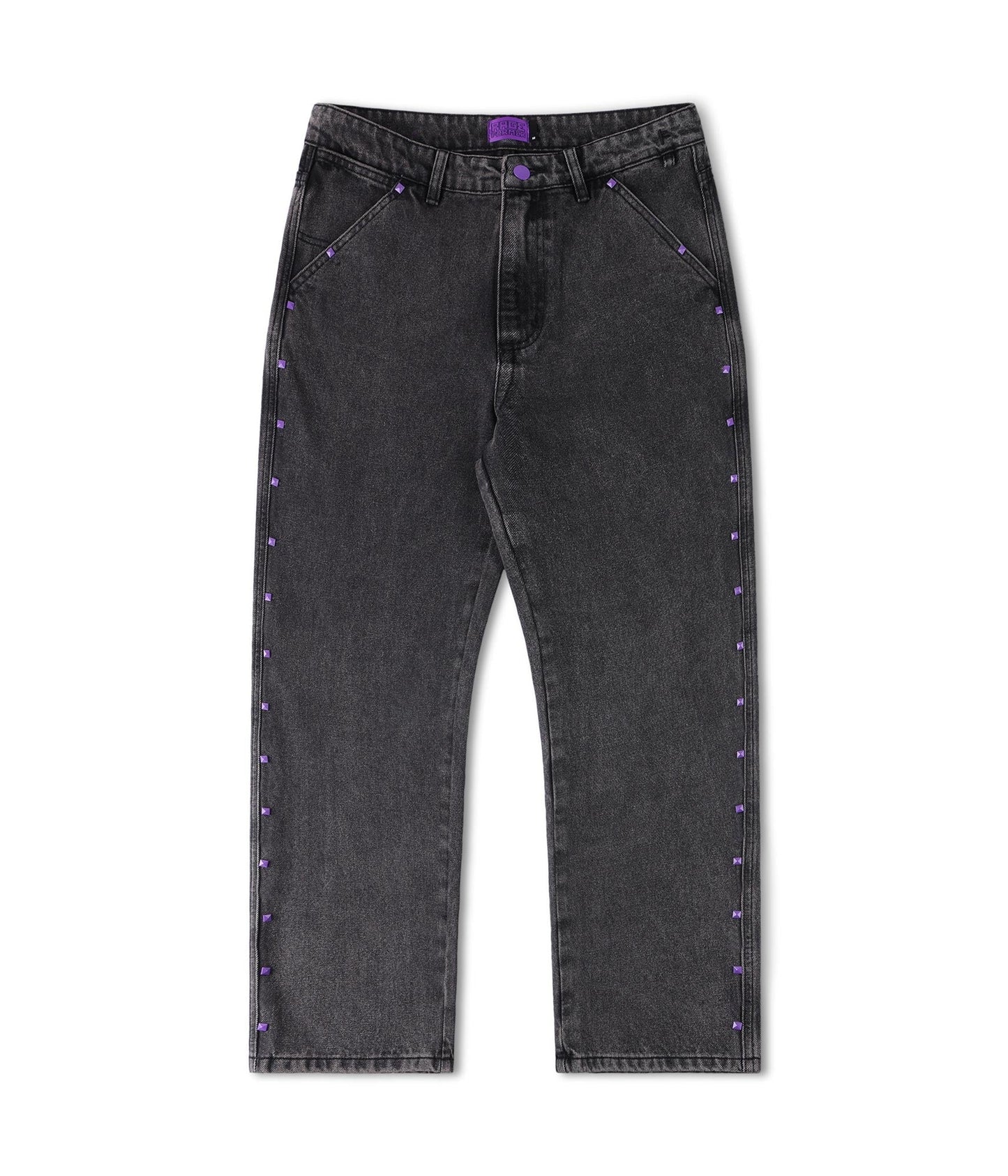 FORMER Studded Denim Pant in Washed Black - FORMER x RAGE Collection