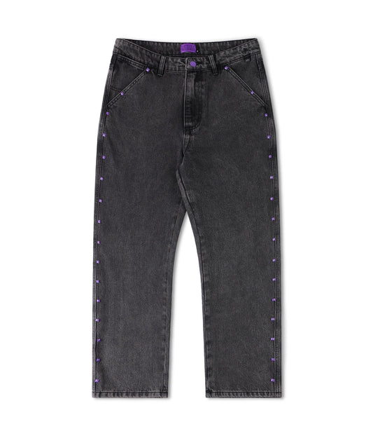 FORMER Studded Denim Pant in Washed Black - FORMER x RAGE Collection