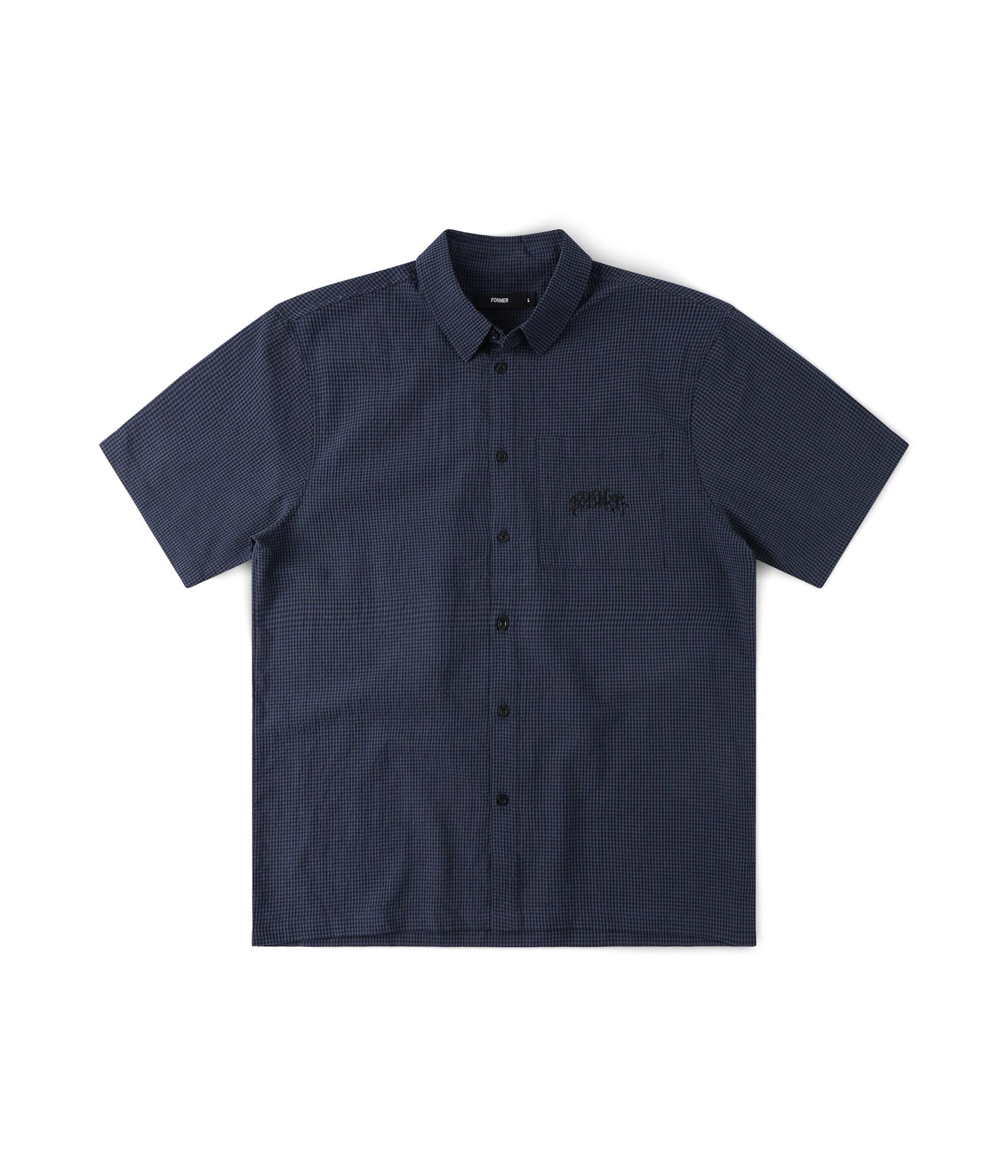 FORMER Vivian Check SS Shirt in NAVY