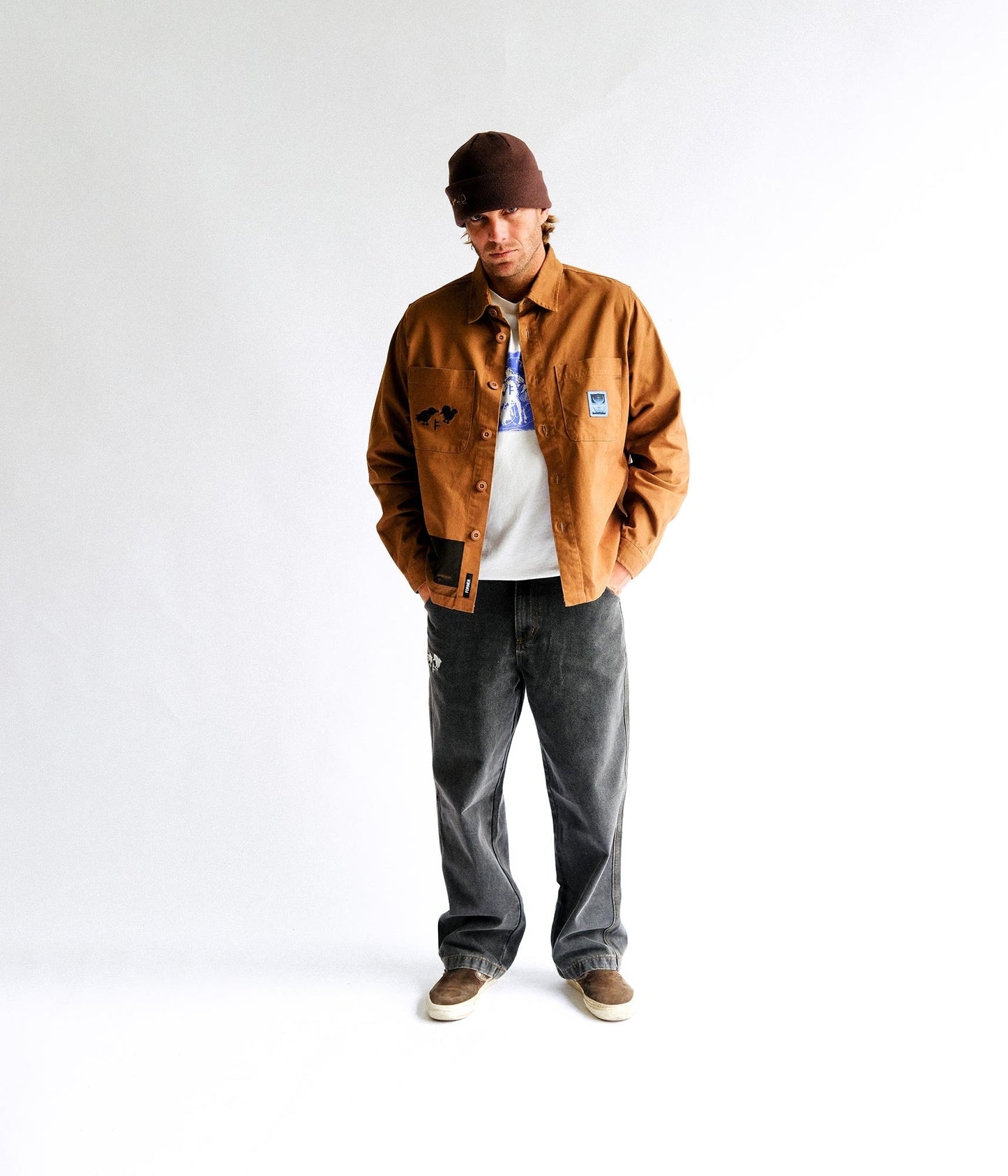 FORMER DXD Reynolds Overshirt in BROWN - Destroyed By Dane Collection