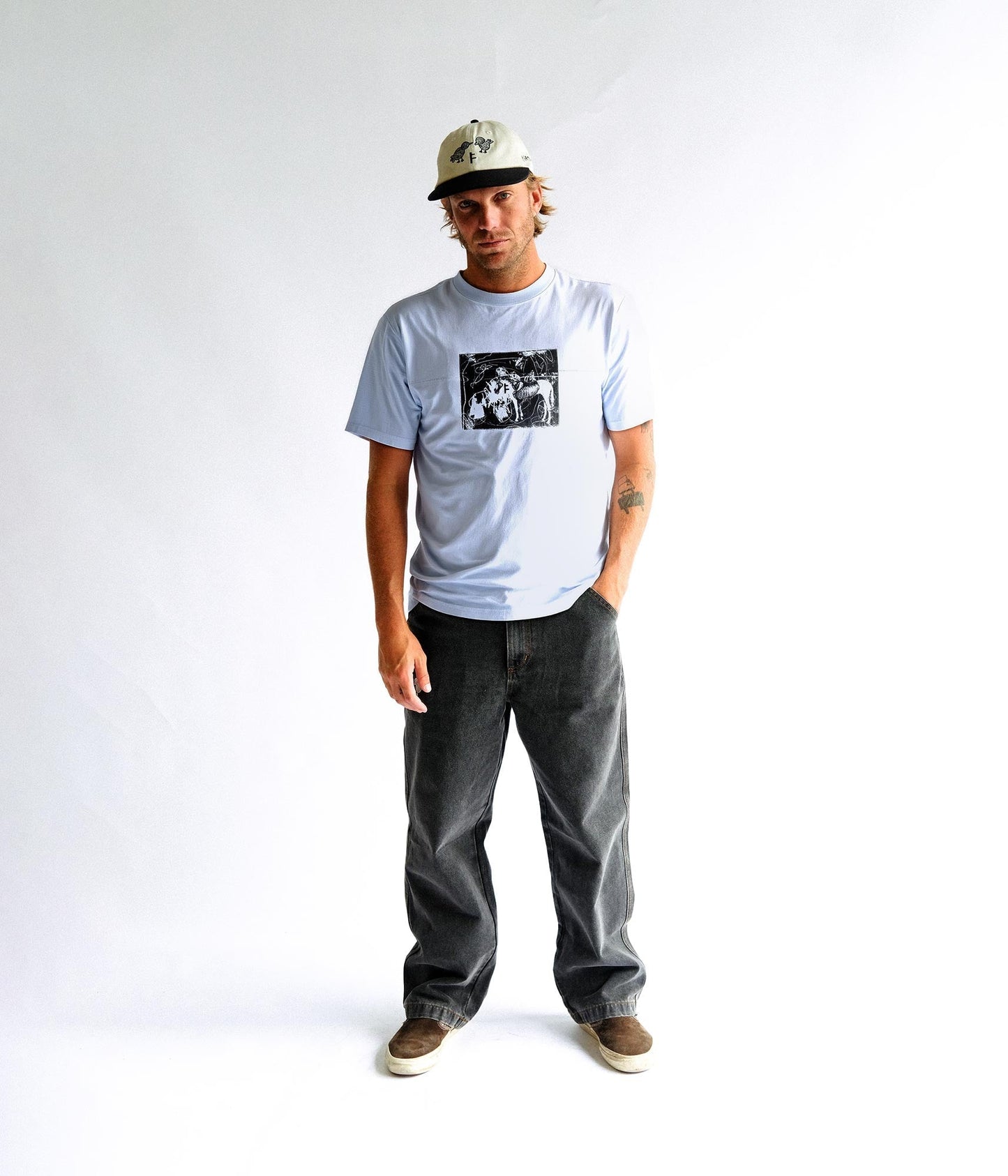 FORMER X-ray T-shirt in WASHED SKY - Destroyed By Dane Collection