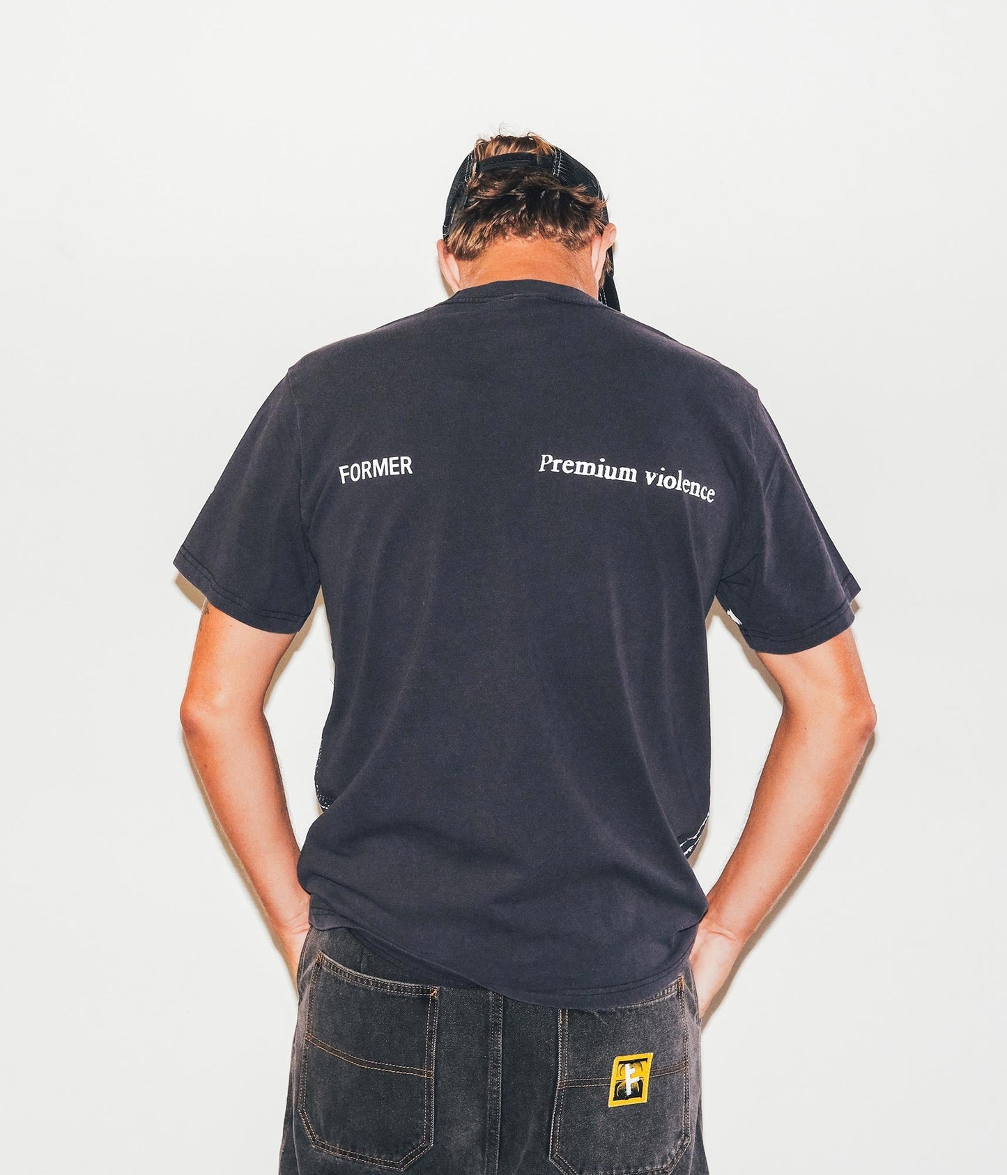FORMER All Over Crux Scam T-shirt in MERCH BLACK - Destroyed By Dane Collection