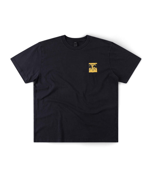 FORMER Slant F Crux T-shirt in BLACK - Destroyed By Dane Collection