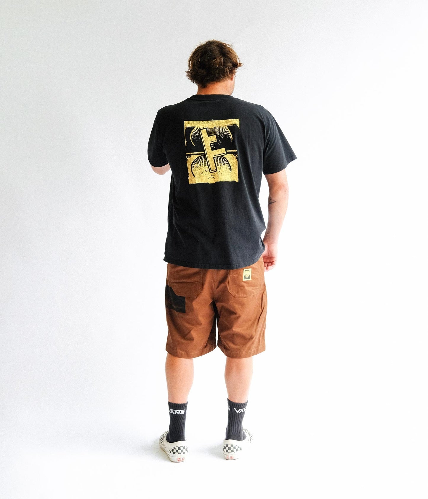 FORMER Slant F Crux T-shirt in BLACK - Destroyed By Dane Collection