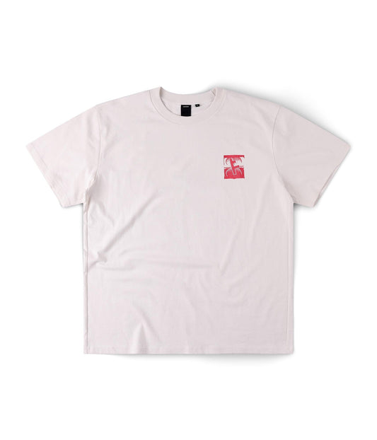 FORMER Slant F Crux T-shirt in BONE - Destroyed By Dane Collection