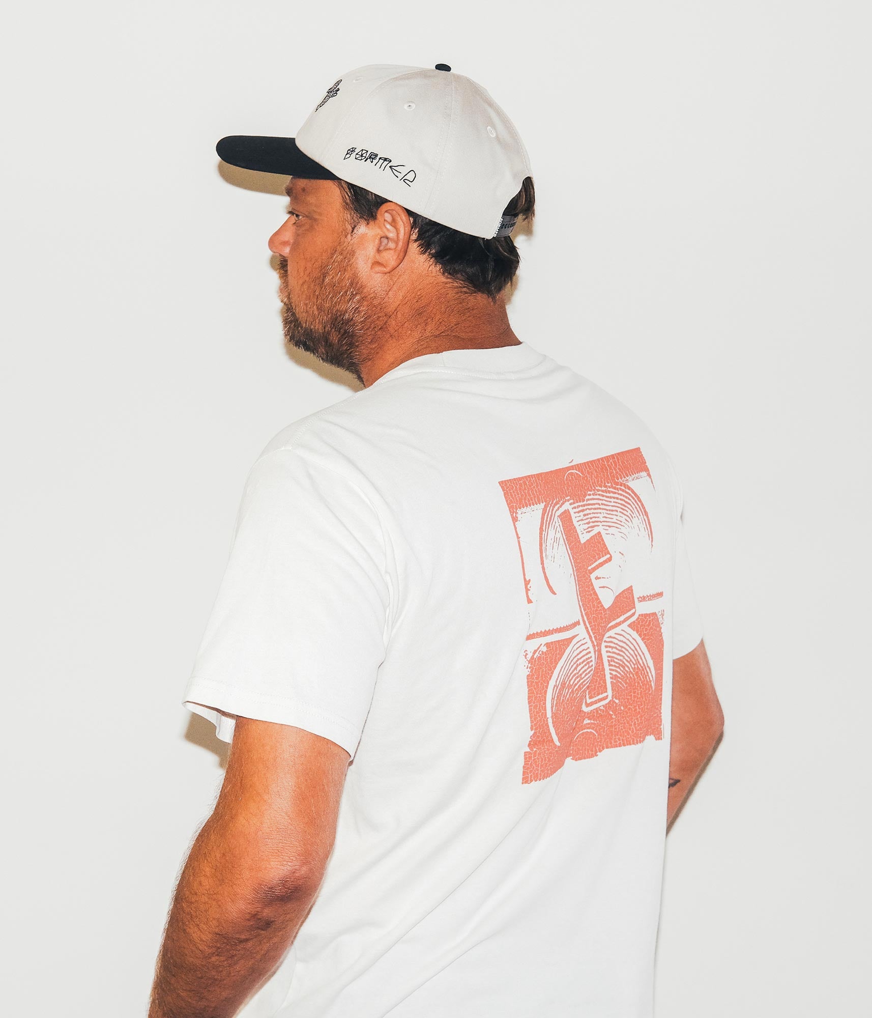 FORMER Slant F Crux T-shirt in BONE - Destroyed By Dane Collection