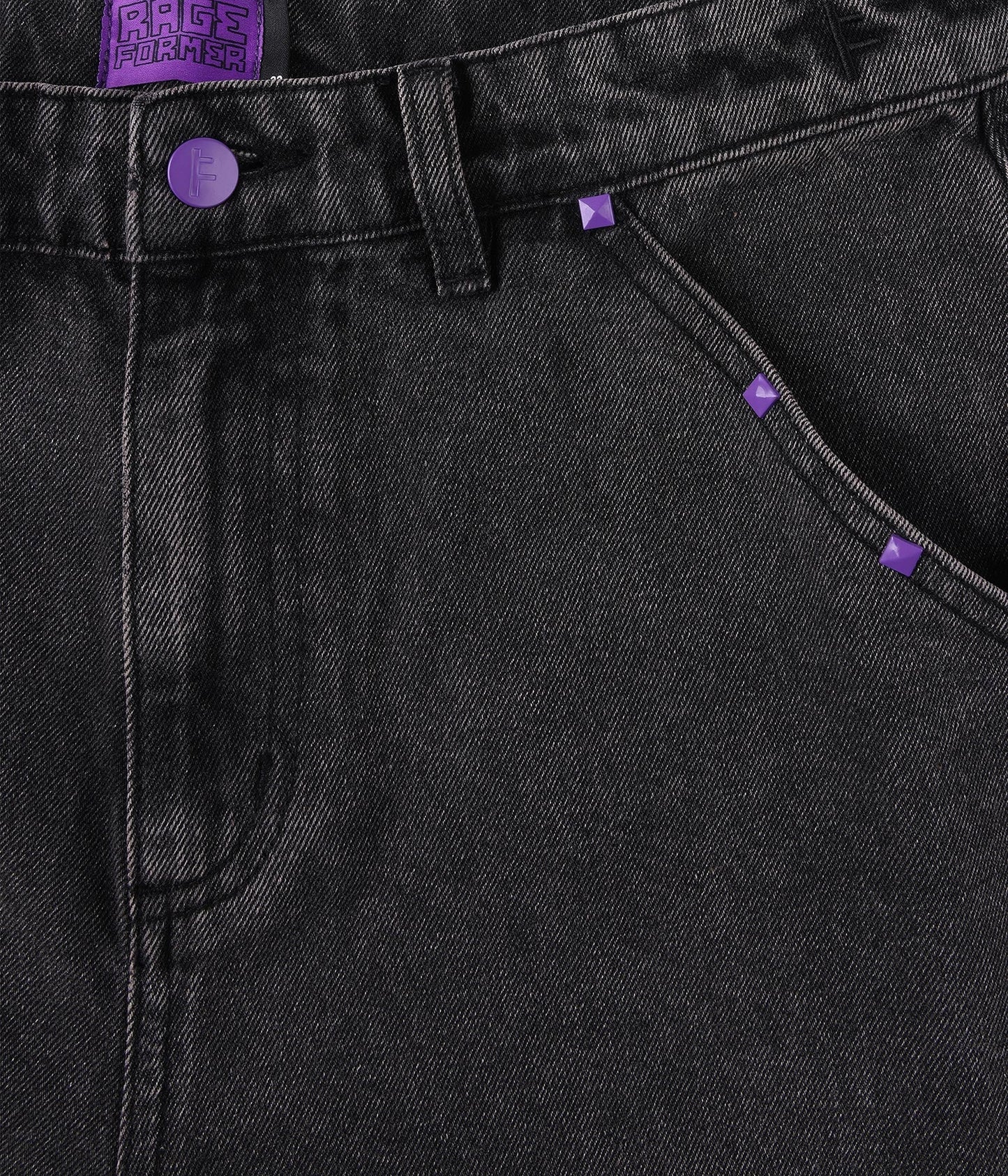 FORMER Studded Denim 21" Walkshort in Washed Black - FORMER x RAGE Collection