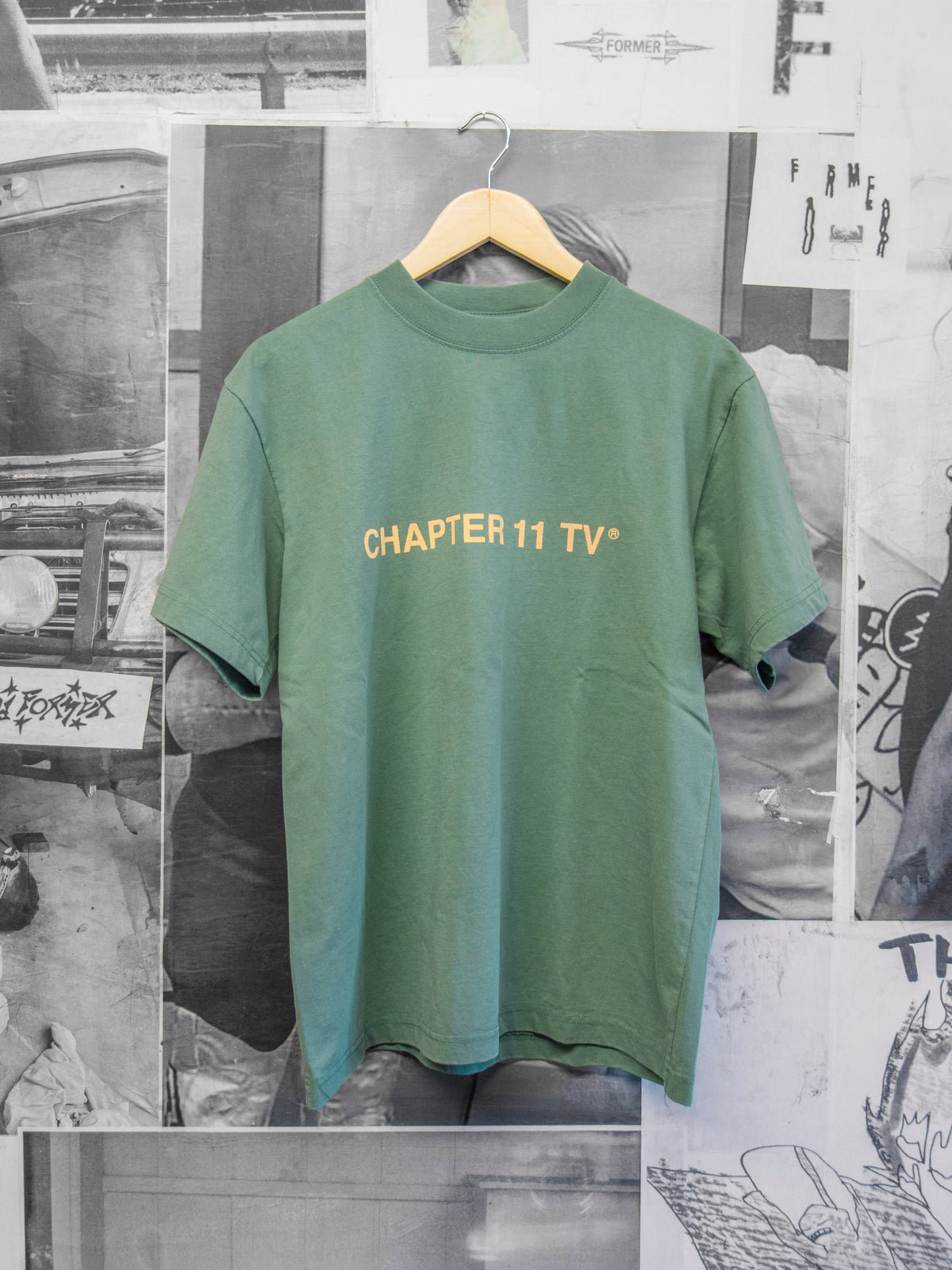 Script Tee - Washed Green