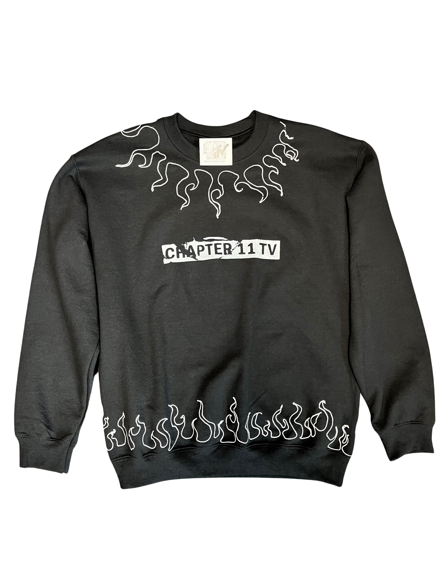 FLAME CHAIN STITCHED PULL OVER